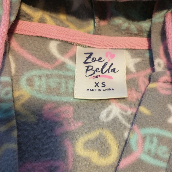 Zoe Bella Fleece Hooded Nightgown, size XS - Picture 4 of 4